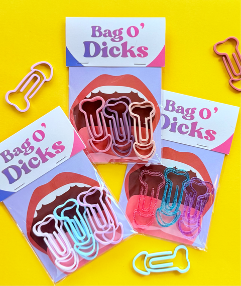 Bag O' Dick Cockclips : Cotton Candy | Paperclips