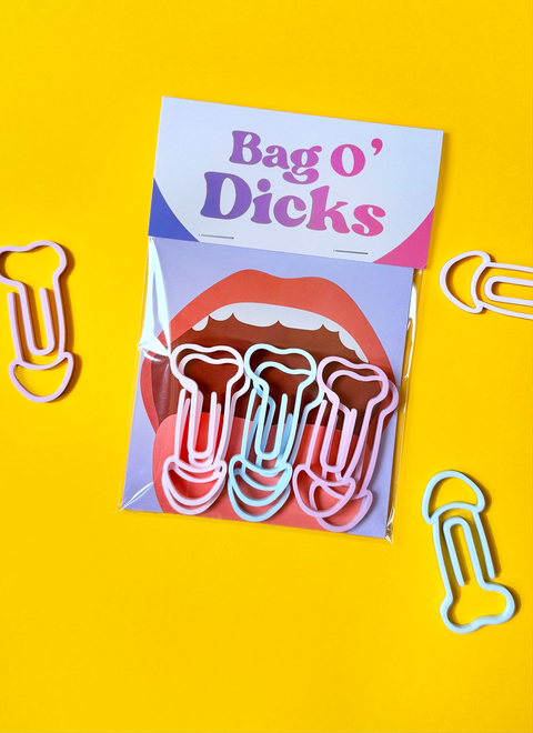 Bag O' Dick Cockclips : Cotton Candy | Paperclips
